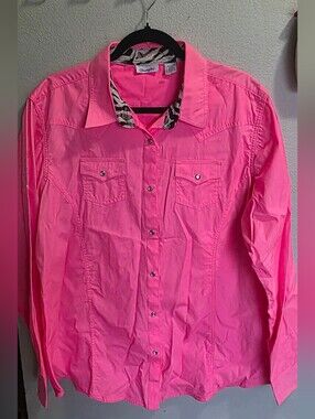 NEW Wrangler Hot Pink Western-Style Shirt / Women Cowgirls Size XXL
